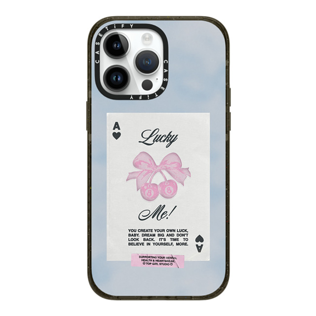 Top Girl Studio x CASETiFY iPhone 14 Pro Max ケース ブラック インパクトケース MagSafe対応 Lucky Me