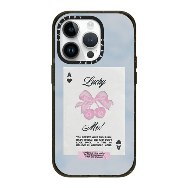 Top Girl Studio x CASETiFY iPhone 14 Pro ケース ブラック インパクトケース MagSafe対応 Lucky Me