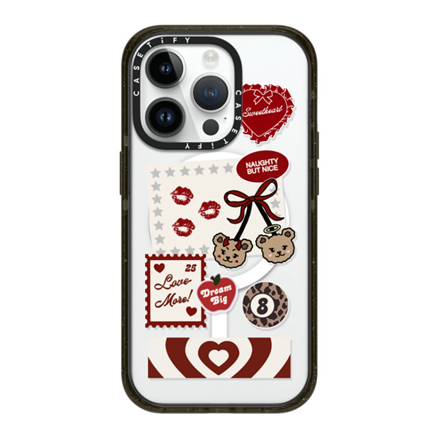 Top Girl Studio x CASETiFY iPhone 14 Pro ケース ブラック インパクトケース MagSafe対応 Naughty But Nice