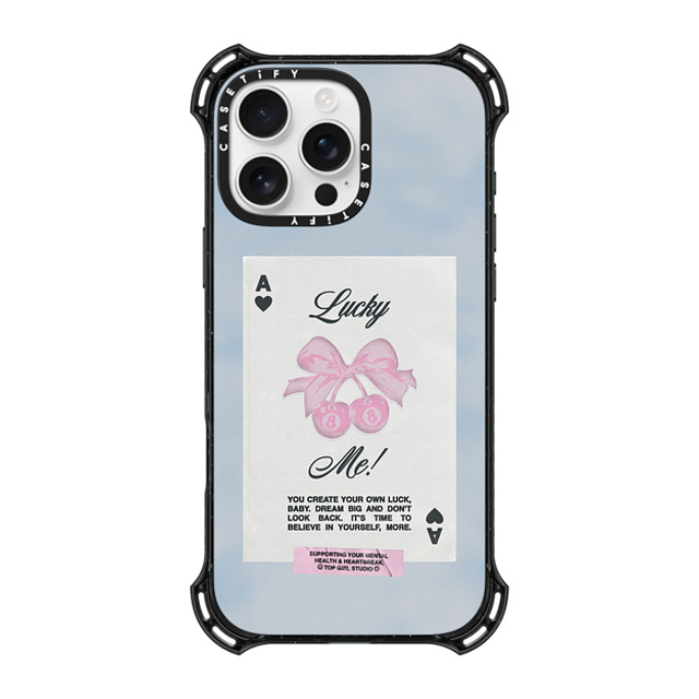 Top Girl Studio x CASETiFY iPhone 16 Pro Max ケース ブラック バウンスケース Lucky Me