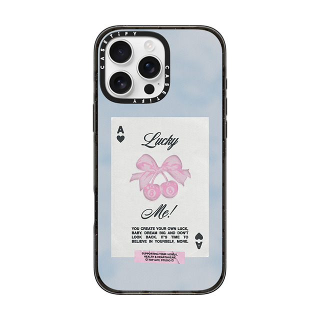 Top Girl Studio x CASETiFY iPhone 16 Pro Max ケース ブラック インパクトケース MagSafe対応 Lucky Me