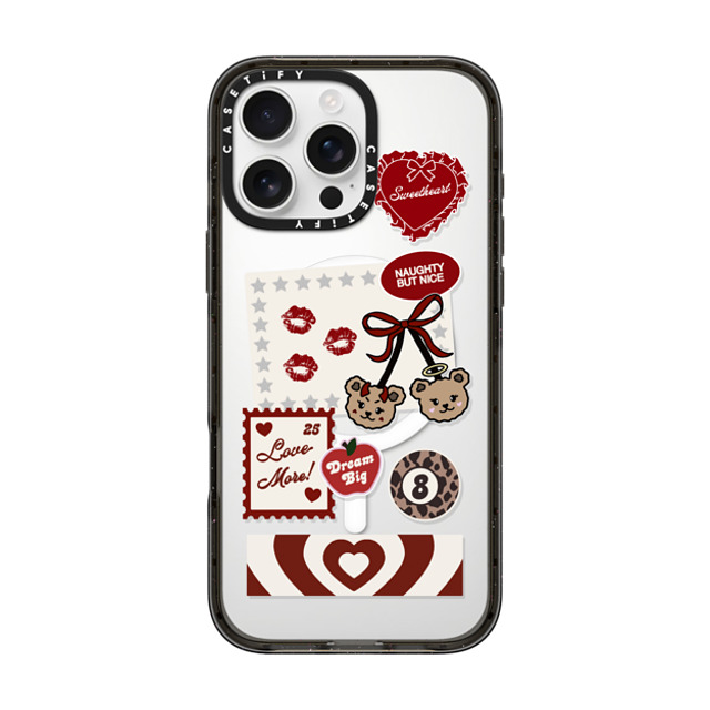 Top Girl Studio x CASETiFY iPhone 16 Pro Max ケース ブラック インパクトケース MagSafe対応 Naughty But Nice