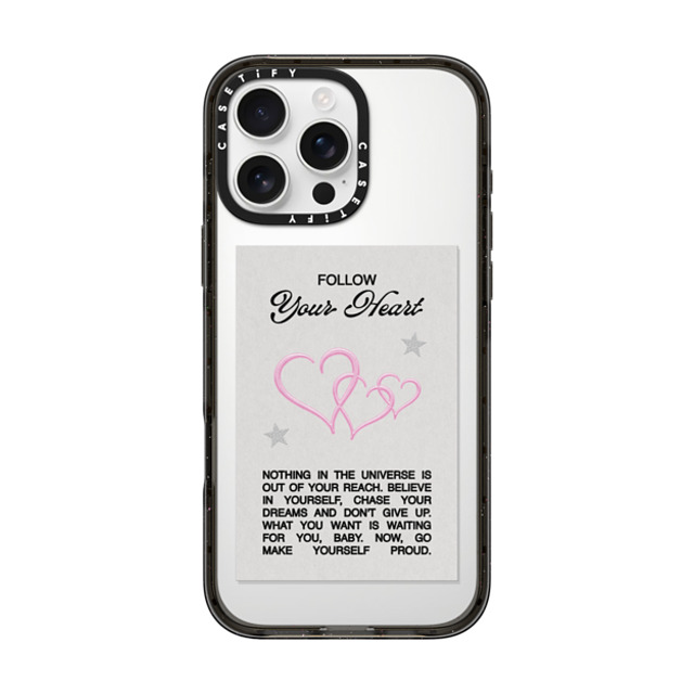 Top Girl Studio x CASETiFY iPhone 16 Pro Max ケース ブラック インパクトケース Follow your heart Back to School Top Girl Studio x CASETiFY iPhone 16 Pro Max ケース ブラック インパクトケース Follow your heart Back to School