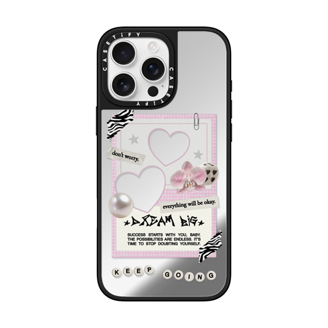 Top Girl Studio x CASETiFY iPhone 16 Pro Max Case Silver on Black ミラーケース MagSafe対応 Dear Diary Father's Day Top Girl Studio x CASETiFY iPhone 16 Pro Max Case Silver on Black ミラーケース MagSafe対応 Dear Diary Father's Day