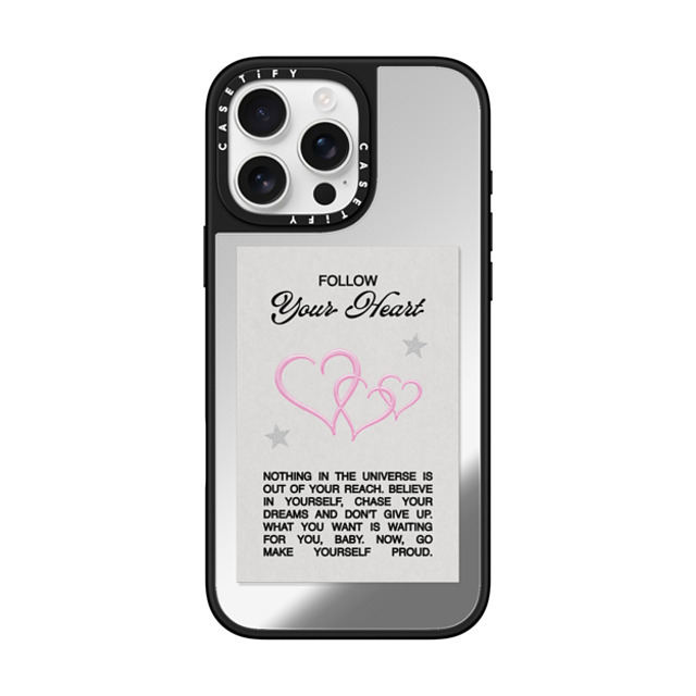 Top Girl Studio x CASETiFY iPhone 16 Pro Max ケース Silver on Black ミラーケース MagSafe対応 Follow your heart Back to School Top Girl Studio x CASETiFY iPhone 16 Pro Max ケース Silver on Black ミラーケース MagSafe対応 Follow your heart Back to School