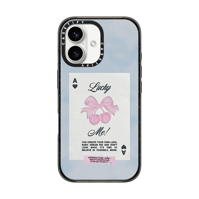 Top Girl Studio x CASETiFY iPhone 16 ケース ブラック インパクトケース MagSafe対応 Lucky Me