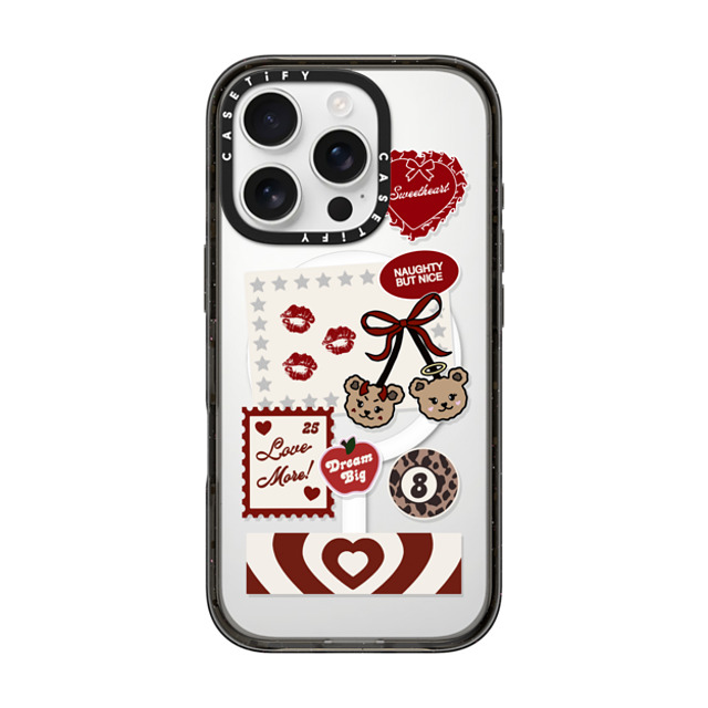 Top Girl Studio x CASETiFY iPhone 16 Pro ケース ブラック インパクトケース MagSafe対応 Naughty But Nice