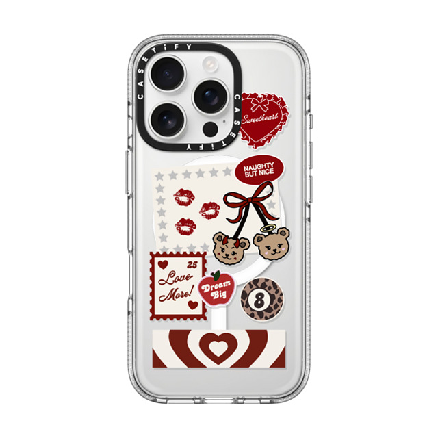 Top Girl Studio x CASETiFY iPhone 16 Pro ケース クリア クリア ケース MagSafe対応 Naughty But Nice