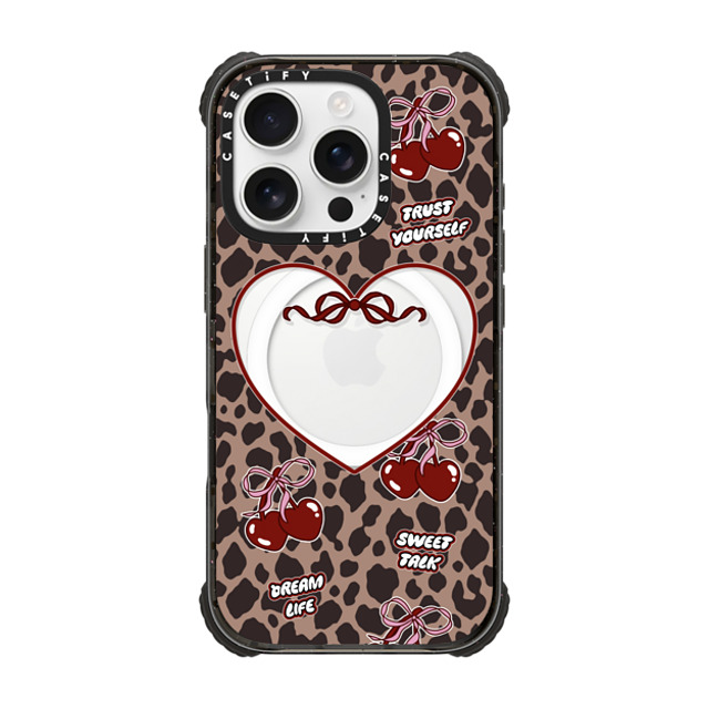 Top Girl Studio x CASETiFY iPhone 16 Pro Case Black ウルトラ インパクトケース MagSafe 対応 Leopard Cherries Top Girl Studio x CASETiFY iPhone 16 Pro Case Black ウルトラ インパクトケース MagSafe 対応 Leopard Cherries