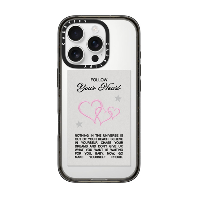 Top Girl Studio x CASETiFY iPhone 16 Pro ケース ブラック インパクトケース MagSafe対応 Follow your heart Back to School Top Girl Studio x CASETiFY iPhone 16 Pro ケース ブラック インパクトケース MagSafe対応 Follow your heart Back to School