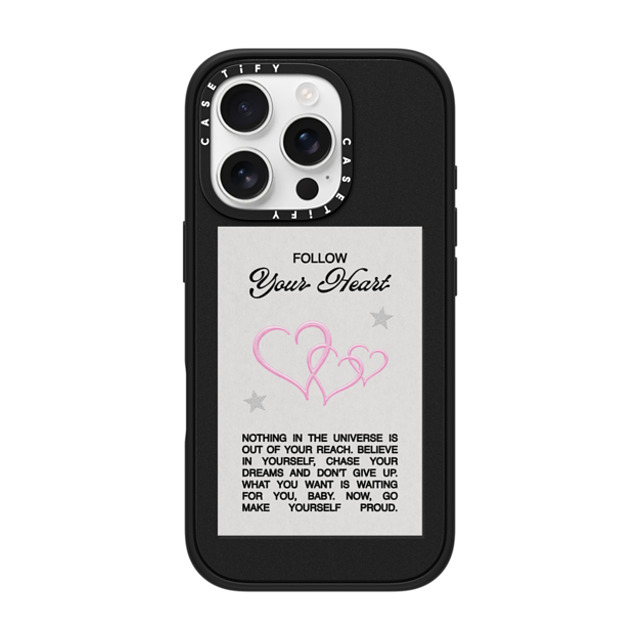 Top Girl Studio x CASETiFY iPhone 16 Pro ケース マットブラック インパクトケース MagSafe対応 Follow your heart Back to School Top Girl Studio x CASETiFY iPhone 16 Pro ケース マットブラック インパクトケース MagSafe対応 Follow your heart Back to School