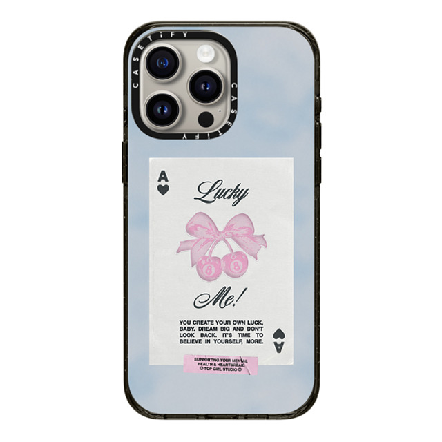 Top Girl Studio x CASETiFY iPhone 15 Pro Max ケース ブラック インパクトケース MagSafe対応 Lucky Me