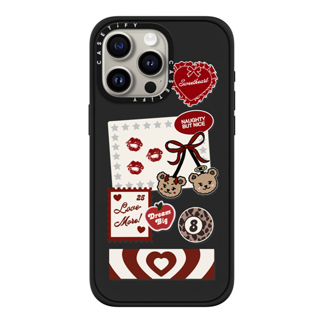 Top Girl Studio x CASETiFY iPhone 15 Pro Max ケース マットブラック インパクトケース MagSafe対応 Naughty But Nice