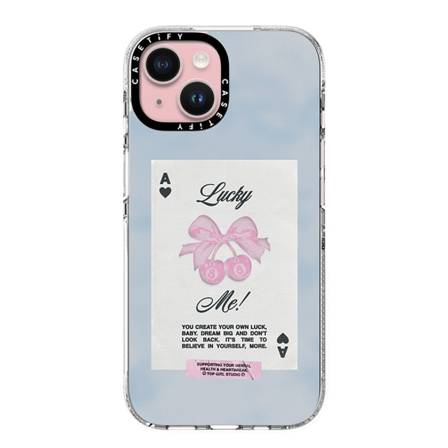 Top Girl Studio x CASETiFY iPhone 15 ケース クリア クリア ケース MagSafe対応 Lucky Me