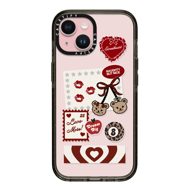 Top Girl Studio x CASETiFY iPhone 15 ケース ブラック インパクトケース Naughty But Nice