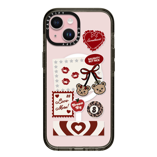 Top Girl Studio x CASETiFY iPhone 15 ケース ブラック インパクトケース MagSafe対応 Naughty But Nice