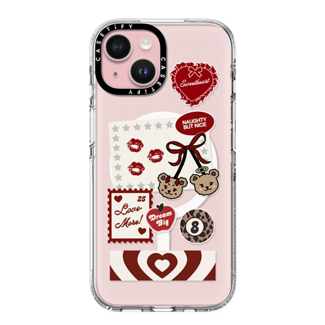 Top Girl Studio x CASETiFY iPhone 15 ケース クリア クリア ケース MagSafe対応 Naughty But Nice