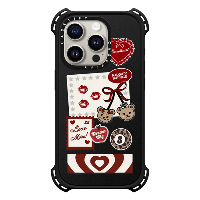 Top Girl Studio x CASETiFY iPhone 15 Pro ケース マットブラック バウンスケース Naughty But Nice