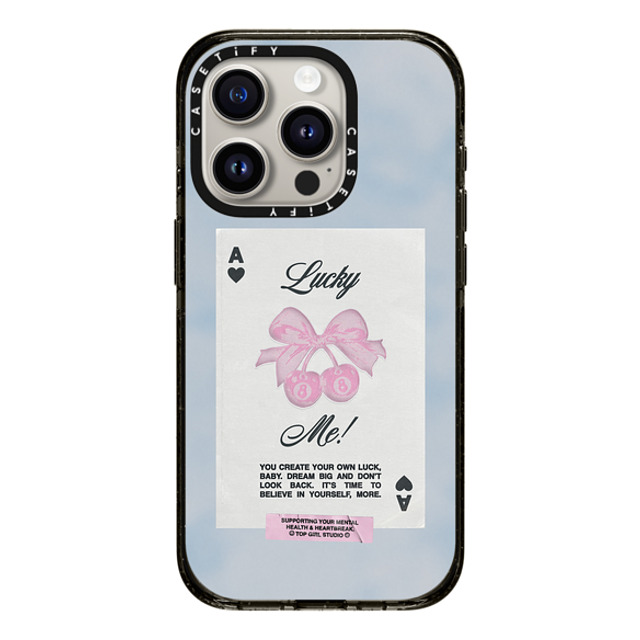 Top Girl Studio x CASETiFY iPhone 15 Pro ケース ブラック インパクトケース Lucky Me