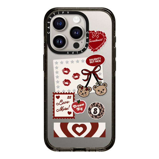 Top Girl Studio x CASETiFY iPhone 15 Pro ケース ブラック インパクトケース Naughty But Nice