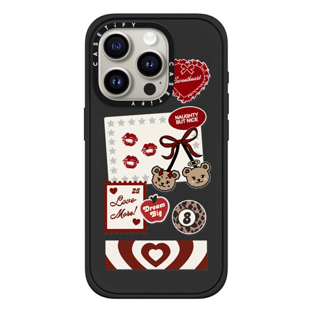 Top Girl Studio x CASETiFY iPhone 15 Pro ケース マットブラック インパクトケース MagSafe対応 Naughty But Nice