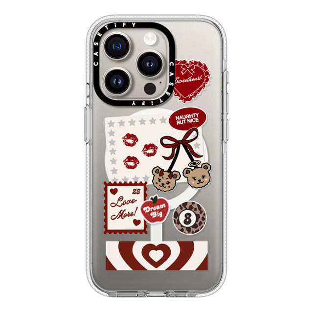 Top Girl Studio x CASETiFY iPhone 15 Pro ケース クリア クリア ケース MagSafe対応 Naughty But Nice