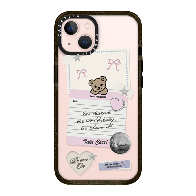 Top Girl Studio x CASETiFY iPhone 13 ケース ブラック インパクトケース Coquette Stickers