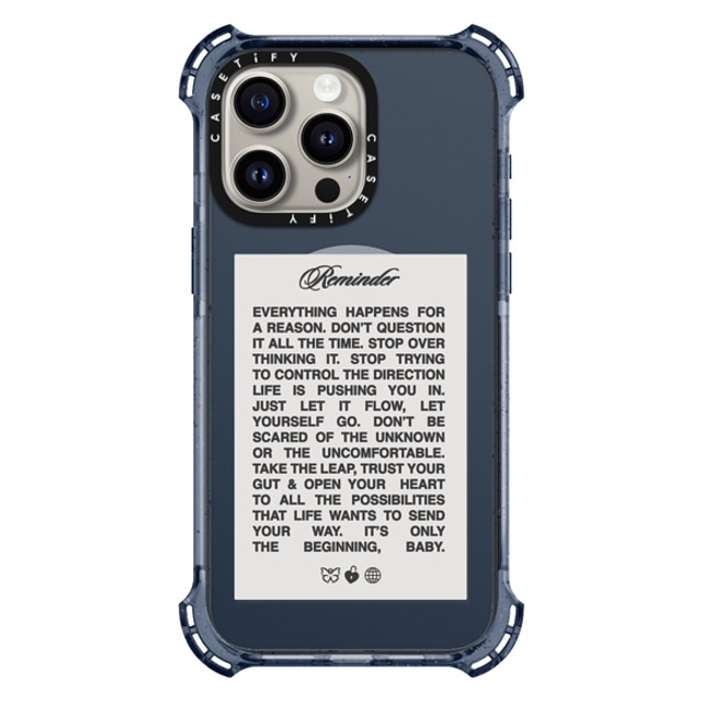 Top Girl Studio x CASETiFY iPhone 15 Pro Max ケース Classic Blue バウンスケース It's Only The Beginning, Baby