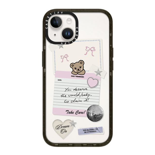 Top Girl Studio x CASETiFY iPhone 14 ケース ブラック インパクトケース Coquette Stickers