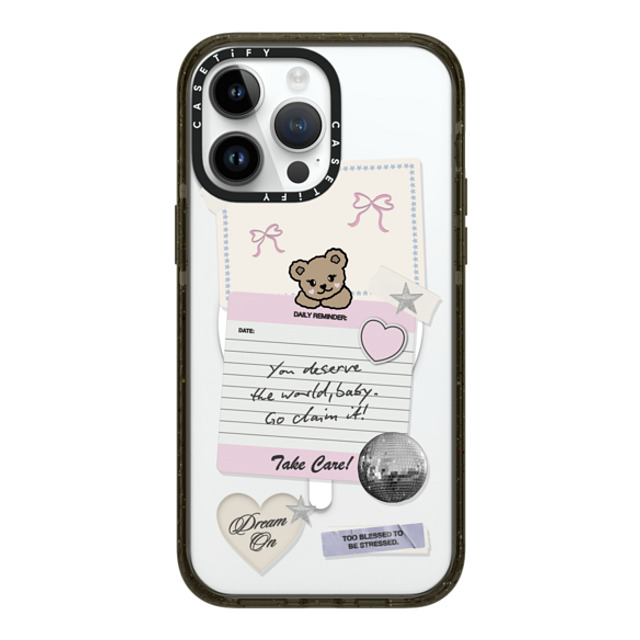 Top Girl Studio x CASETiFY iPhone 14 Pro Max ケース ブラック インパクトケース MagSafe対応 Coquette Stickers