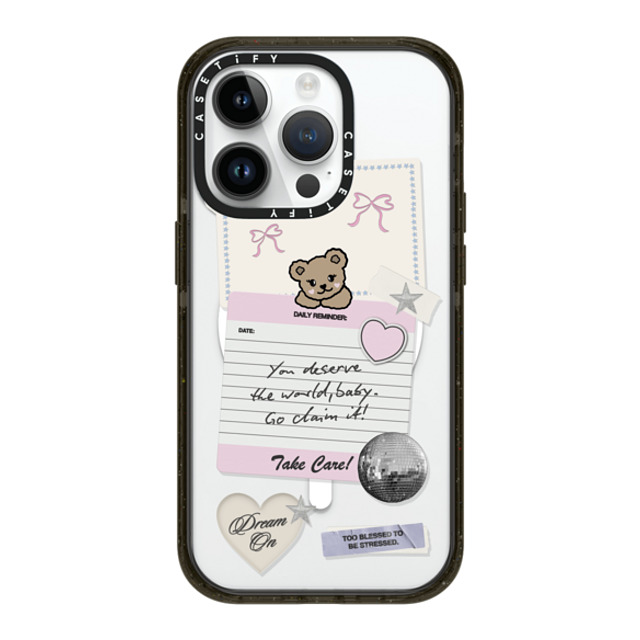 Top Girl Studio x CASETiFY iPhone 14 Pro ケース ブラック インパクトケース MagSafe対応 Coquette Stickers