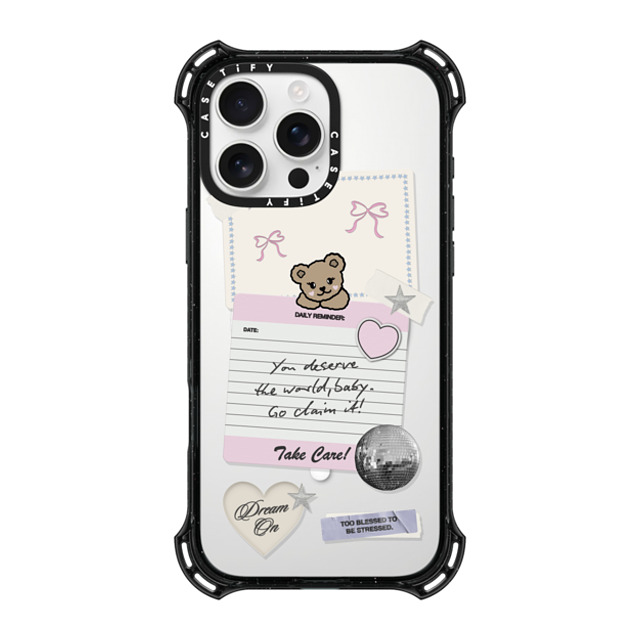 Top Girl Studio x CASETiFY iPhone 16 Pro Max ケース ブラック バウンスケース Coquette Stickers