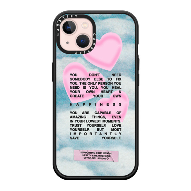 Top Girl Studio x CASETiFY iPhone 13 ケース マットブラック インパクトケース MagSafe対応 Save yourself