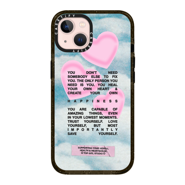 Top Girl Studio x CASETiFY iPhone 13 ケース ブラック インパクトケース MagSafe対応 Save yourself