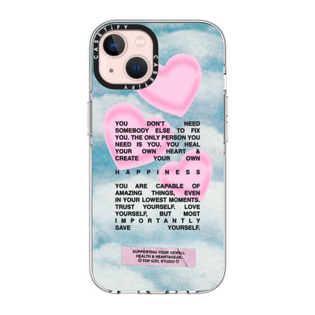 Top Girl Studio x CASETiFY iPhone 13 ケース クリア クリア ケース MagSafe対応 Save yourself