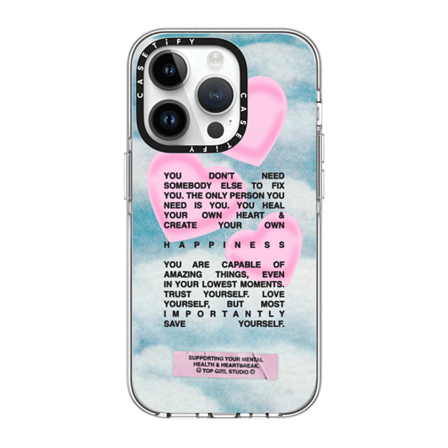 Top Girl Studio x CASETiFY iPhone 14 Pro ケース クリア クリア ケース MagSafe対応 Save yourself