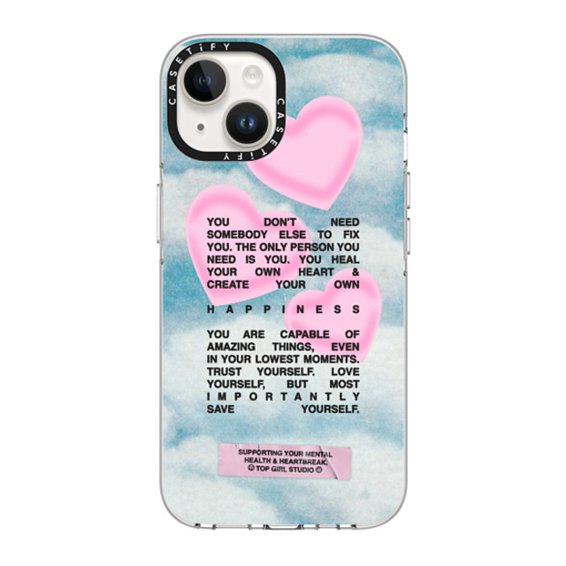 Top Girl Studio x CASETiFY iPhone 14 ケース クリア クリア ケース MagSafe対応 Save yourself