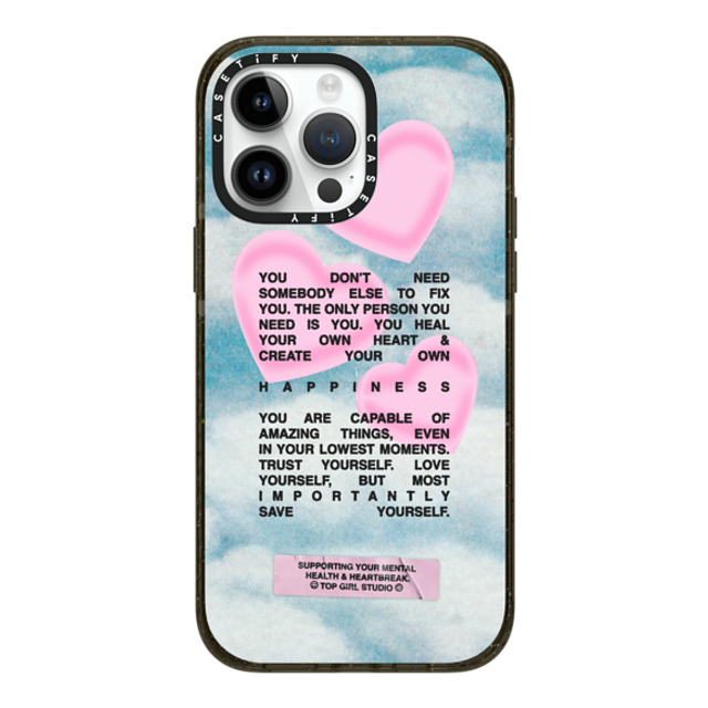 Top Girl Studio x CASETiFY iPhone 14 Pro Max ケース ブラック インパクトケース MagSafe対応 Save yourself