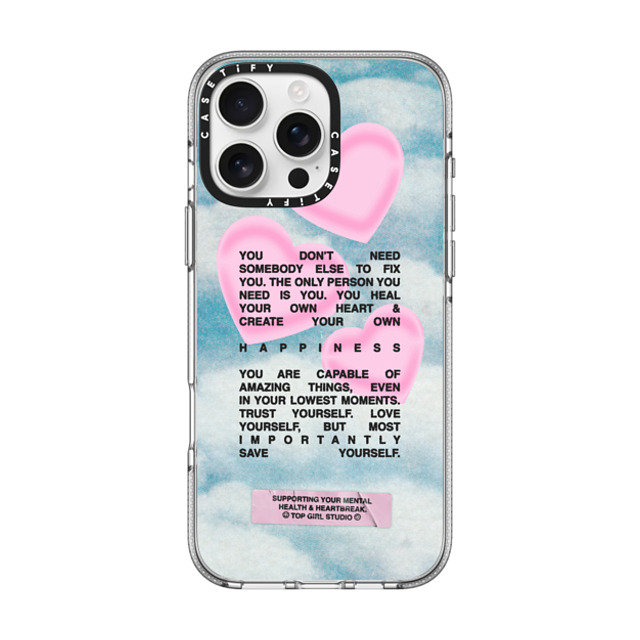 Top Girl Studio x CASETiFY iPhone 16 Pro Max ケース クリア クリア ケース MagSafe対応 Save yourself