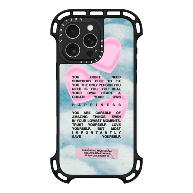 Top Girl Studio x CASETiFY iPhone 16 Pro Max ケース ブラック ウルトラ バウンスケース MagSafe対応 Save yourself