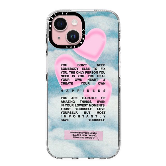 Top Girl Studio x CASETiFY iPhone 15 ケース クリア クリア ケース MagSafe対応 Save yourself