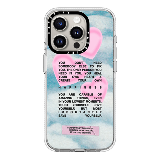 Top Girl Studio x CASETiFY iPhone 15 Pro ケース クリア クリア ケース MagSafe対応 Save yourself