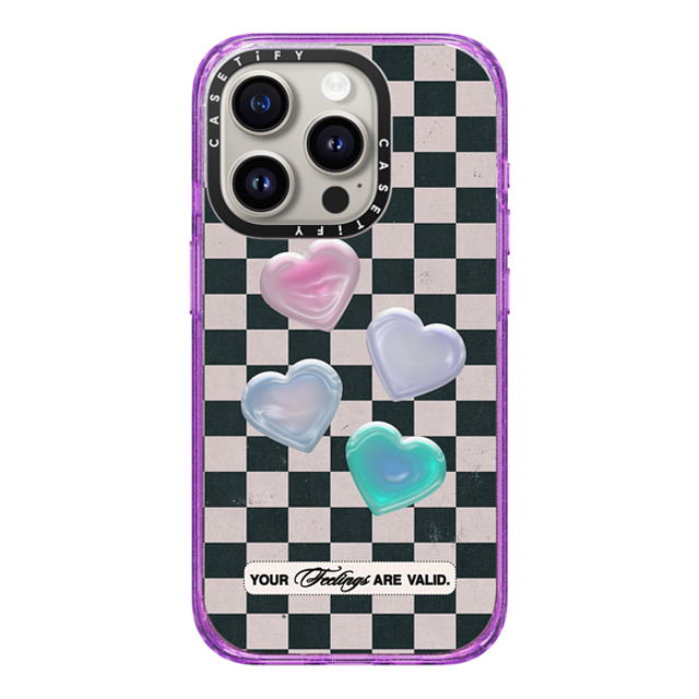 Top Girl Studio x CASETiFY iPhone 15 Pro Case Preppy,Heart Glitter Purple インパクトケース MagSafe対応 Your Feelings Are Valid Mother's Day Top Girl Studio x CASETiFY iPhone 15 Pro Case Preppy,Heart Glitter Purple インパクトケース MagSafe対応 Your Feelings Are Valid Mother's Day