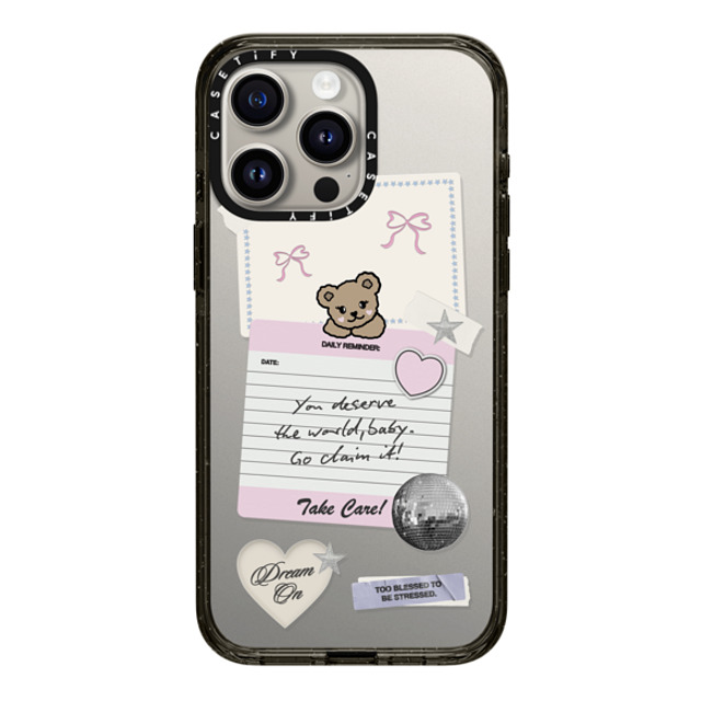 Top Girl Studio x CASETiFY iPhone 15 Pro Max ケース ブラック インパクトケース Coquette Stickers