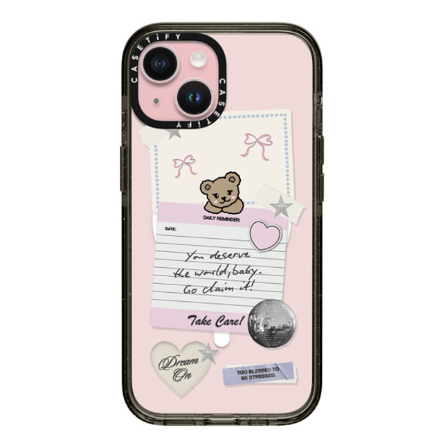 Top Girl Studio x CASETiFY iPhone 15 ケース ブラック インパクトケース MagSafe対応 Coquette Stickers