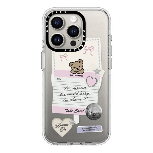 Top Girl Studio x CASETiFY iPhone 15 Pro ケース クリア クリア ケース MagSafe対応 Coquette Stickers