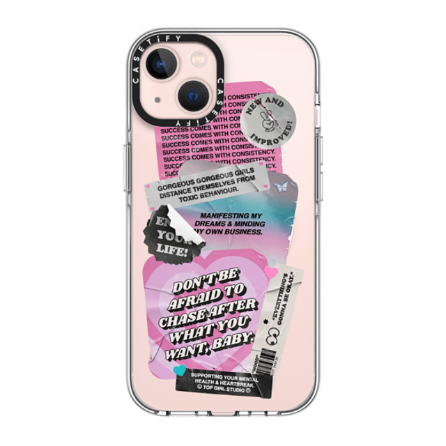 Top Girl Studio x CASETiFY iPhone 13 ケース クリア クリア ケース MagSafe対応 ステッカー