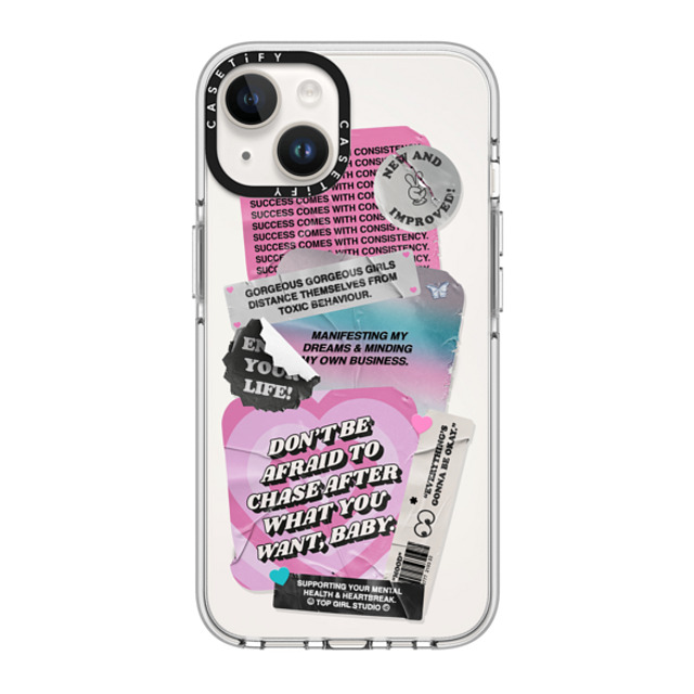 Top Girl Studio x CASETiFY iPhone 14 ケース クリア クリア ケース MagSafe対応 ステッカー