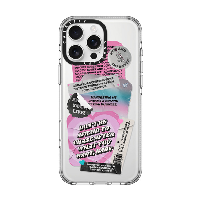 Top Girl Studio x CASETiFY iPhone 16 Pro Max ケース クリア クリア ケース MagSafe対応 ステッカー