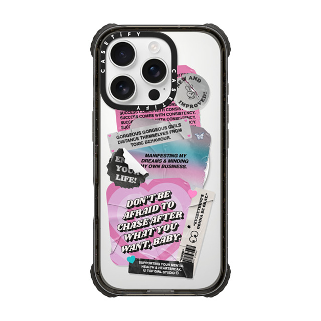 Top Girl Studio x CASETiFY iPhone 16 Pro Case Black ウルトラ インパクトケース MagSafe 対応 ステッカー Top Girl Studio x CASETiFY iPhone 16 Pro Case Black ウルトラ インパクトケース MagSafe 対応 ステッカー